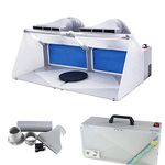 Airbrush Paint Spray Booth, Exhaust Fan with LED Lighting Filter, 96x 46x38cm Portable Paint Booth Kit for Airbrushing Painting Art Model