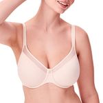 Bali Women's One Smooth U Ultra Illusion Neckline Underwire Bra, Light Beige, 36B