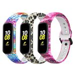 TenCloud Straps Compatible with Samsung Galaxy Fit 2 Strap, Replacement Soft Silicone Wristband Band Floral Pattern Armbands for Galaxy Fit2 SM-R220 Fitness Tracker (3B)