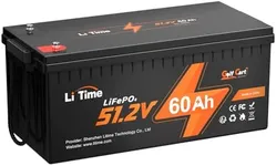 LiTime 51.2V(48V) 60Ah Lithium Golf Cart Battery, Built-in 120A BMS, 15000 Cycles Rechargeable LiFePO4 Battery, Support up to 4kW Motor, Max 6.14kW Continuous Power Output, Perfect for Golf Carts