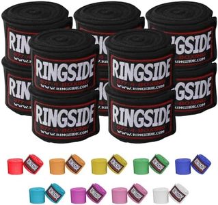 Ringside Mexican Style Boxing Hand Wraps (5 Pairs Pack), Black, 180"