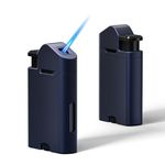 RONXS Torch Lighter, 2 Pack Adjustable Jet Flame Butane Lighter, Mini Refillable Windproof Cool Lighters, Great Gift Idea for Men and Women (Butane Gas Not Included) (Blue)