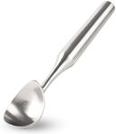 OYV Stainless Steel Ice Cream Scoop, Ergonomically Designed Handle for Comfort, Heavy Duty Ice Cream Scooper, One-Piece Design Ice Cream Scoops, Dishwasher Safe., 8.3*1.8 inch, Luxurious silver