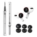 Premium Memory Foam Replacement Ear Tips for AirPods Pro & AirPods Pro 2nd Generation with Cleaning Kit, Anti-Slip Eartips and 3 in 1 Cleaner Pen for AirPods 1 2 3 Pro/Pro 2nd (S/M/L, 3 Pair Black)