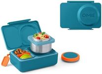 OmieBox UP bento Box for Kids | Insulated Lunch Box | Leak Proof Insulated Food jar | Cooler ice Pack | 2 Compartments (Teal Green)