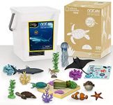 National Geographic Kids Tub of Realistic Sea Animal Toy Figures, Recycled Packaging, Storage Container, Kids Toys for Ages 3 Up, Amazon Exclusive