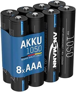 ANSMANN AAA Battery 1050 mAh NiMH 1.2 V - Micro AAA Batteries Rechargeable, High Capacity Ideal for High Power Requirements Such as Torch, Model Making, Electronic Tools, Camera (Pack of 8)