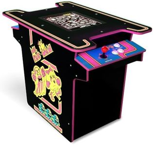 Arcade1Up Ms. PAC-MAN Head to Head Arcade Table with 12 Games, Multiplayer Control Panel, and 17 Inch Color LCD Screen, Black Series Edition