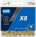 KMC 8 Speed Road/Mountain Bike Bicycle Chain,116Links，for Shimano SRAM Campagnolo (X8, Gold)