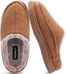 KuaiLu Mens Clog Slippers with Comfy Arch Support Orthotic Plantar Fasciitis Memory Foam Slippers for Men Winter Warm fluff Faux Fur Slip on Felt Houes Shoes Hard Rubber Sole Khaki size 10