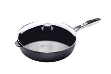 Swiss Diamond Nonstick Saute Pan With Lid - Stainless Steel Handle - 5.8 Qt - 12.5