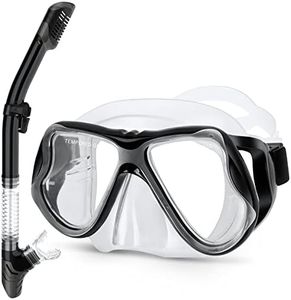 Greatever Dry Snorkel Set,Panoramic Wide View,Anti-Fog Scuba Diving Mask,Professional Snorkeling Gear for Adults