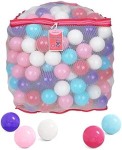 Click N' Play Pack of 400 Phthalate Free BPA Free Crush Proof Plastic Ball, Pit Balls - 5 Pastel Colors in Reusable and Durable Storage Mesh Bag with Zipper