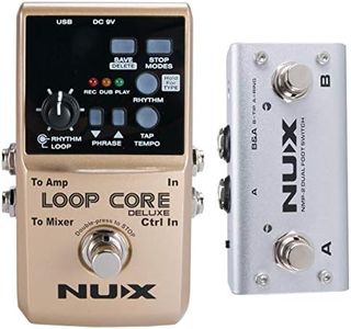 NUX Loop Core Deluxe Upgraded Guitar Loop Pedal with Foot Switch Automatic Tempo Detection 8 Hours Recording 24-bit Audio