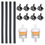 HSEAMALL 1/4-Inch Motorcycle Inline Fuel Filter Kit,4PCS Diameter 6 mm Fuel Line and 2PCS 6 .5mm Petrol Filter and 8PCS Hose Clips for Car Motorcycle Scooter