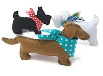 The Crafty Kit Company Felt Puppies Sewing Craft Kit for Beginners Including Felt Fabric, Needles and Instructions