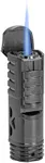 XIKAR Tactical Single-Jet Lighter, Gunmetal - Powerful Flame, Rugged Design with Rest Feature, Pocket Clip, EZ-View Fuel Window, and Adjustable Flame Height - Ideal for Outdoor Use