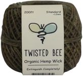 100% Organic Hemp Wick with Natural Beeswax Coating | Twisted Bee (200ft x Standard Size)