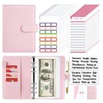 Onlyesh Budget Binder, Budget Binder with Zipper Envelopes, Cash Envelopes for Budgeting, Money Organizer for Cash, 28Pcs Budget Binder with Cash Envelopes(Pink)