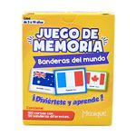 Menique, Juego de Memoria de Banderas del Mundo en español, para niños y adultos. Flags of The World, Memory Matching Game in Spanish, for Kids and Adults, 100 Tiles 50 Pairs.