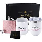 Before Patients After Patients Gift Set, Graduation Wine Glass Set Gifts Idea for Nurses, Doctors, Hygienists, Assistants, Physician, Dentists Unique Birthday (White)