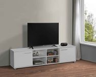 DeckUp Plank Uniti Engineered Wood Entertainment Unit and TV Stand (White)