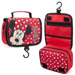 Disney Stitch Hanging Toiletry Bags for Women Teenagers Girls Minnie Mouse Cosmetic Bag Travel Accessories Stitch Gifts (Red Minnie)