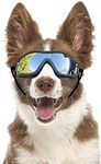 Billionchains Dog Goggles Dog Sunglasses for Medium to Large Breed Anti-UV Eye Protection with Adjustable Straps- Silver