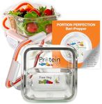 Bariatric Portion Control Prep Containers 3pk, Weight Loss After Surgery, Borosilicate Glass. Health Eating Practical Post-Surgery Meal Prep, Gastric Sleeve, Bypass Or Band With Protein, Carbs & Veg