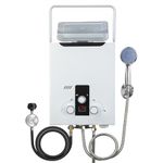 GEARPASS Propane Tankless Water Heater Outdoor, 2.11 GPM 8L, Portable Gas Water Heater with Handle and Digital Display, Instant Hot Water for RV, Cabin, Pet Bathing, Camping