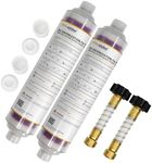 Filterelated Spotless Car Wash Inline Deionizer with Visual Resin Technology-Transparent Housing,Color-Changing Media (Purple to Brown),Includes Hose Extension&Caps for RV,Auto,Solar,Spot-Free Rinse