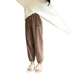 Tranding-Outfit Womens Winter Thick Pajama Bottoms Pants Warm Fleece Loungewear Home Pants Free Size Pack of 1 (Khaki)