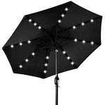 Best Choice Products 10ft Solar LED Lighted Patio Umbrella w/Tilt Adjustment, Fade-Resistant Fabric - Black