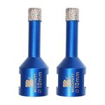 Diamond Drill Bit 10mm,BRSCHNITT 2pcs M14 Vacuum Brazed Diamond Tip Drill Bit for Tile Porcelain Stoneware Ceramic Marble Granite Drilling,Suitable For Angle Grinders