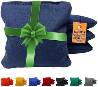 Cornhole365 All Weather Cornhole Bags - 6"x6" Premium Plastic Pellet Resin-Filled, Weather-Resistant, Solid Color Duck Cloth Cornhole Bean Bags - Professional Cornhole Bags Set of 4 (Storm Navy Blue)