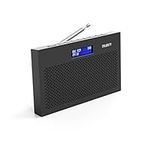 Portable DAB/DAB+ Digital Radio | 15 Hour Battery and Mains Powered | Kitchen FM Radio, 20 Presets | LED Display, 3.5mm Headphone Jack | Dual Alarm with Sleep Timer Function | MAJORITY Histon (Black)