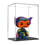 CRMPro Clear Acrylic Display Case with Matte Black Base, Fully-Assemblyed Dust-Proof Showcase Compatible with Funko POP! 4 Inch Figurine (5x3.93x6.7 inch)