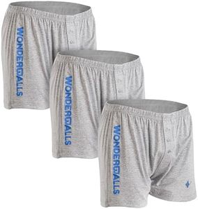 Wonderballs Sport Boxer Underwear for Men - Gray, Large, (Pack of 3) - Ultra-Soft & Breathable Pima Cotton & Modal Blend - Athletic Underwear Boxer Shorts for Men