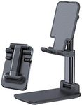 Episkey™ Foldable Mobile Stand Holder - [2023Updated] Angle & Height Adjustable Desk Cell Phone Holder Anti-Slip Compatible with Smartphones/iPad Mini/Game/Kindle/Tablet(4-10") (Black)