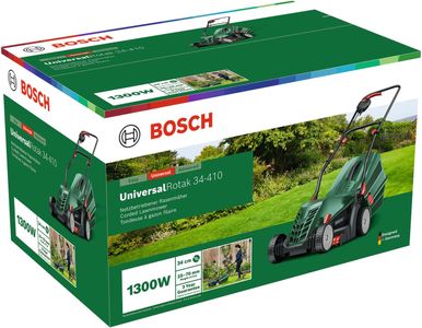 Bosch Corded Lawnmower UniversalRotak 34 – 34cm, 40L Grass Box, GrassCombs