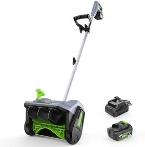 Cordless Snow Shovel, 13" Electric Snow Blower 20V, 4 Ah Battery 300lb/min Snow Removal, 19FT Throw Distance, Lightweight 12lb for Driveway/Steps/Patio/Sidewalk