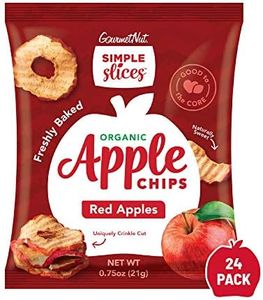 Gourmet Nut Simple Slices Organic Baked Red Apple Chips, USA Grown Apples, No Added Sugar - 0.75 Oz - 24 Pack