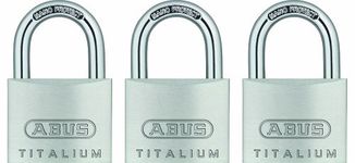 ABUS 64TI/40 Titalium Aluminum Alloy Padlock, Keyed Alike with Nano Protect Steel Shackle, Pack of 3