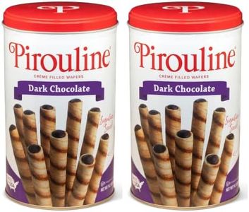 Pirouline Rolled Wafers – Dark Chocolate – Rolled Wafer Sticks, Crème Filled Wafers, Rolled Cookies for Coffee, Tea, Ice Cream, Snacks, Parties, Gifts, and More – 14.1oz Tin 2pk