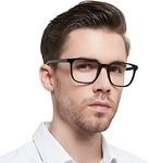 OCCI CHIARI Mens Large Reading Glasses +1.5 Square/Rectangle Readers Glasses for Men Fashion Reading Glasses for Men Sturdy Hinge(Black, 150)