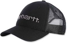 Carhartt Men's Canvas Mesh-Back Logo Graphic Cap, Black, One Size