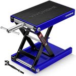 VIVOHOME 1100 LBS Motorcycle Lift Scissor Jack, Wide Deck Hoist Stand, Height Adjustable Center Stand with Crank, Steel Lift for Cruiser, Dirt Bike, ATV - Blue