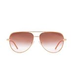 EVEE Small Aviator Sunglasses For Women with Reflective Lenses and Metal Frame - Mini Aviator Sunglasses - (Gemini Mini, Rose Gold/Pink & Gray Gradient)