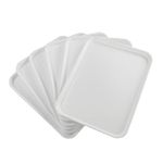 Sosody Plastic Extra Large Fast Food Serving Trays, White, 6 Packs