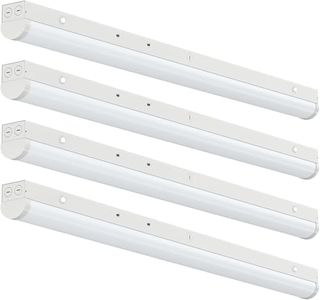4FT LED Linear Strip Light, Super Bright 4 Foot LED Shop Lights 70W 60W 50W 40W 30W/6CCT 3000K-6500K Selectable, Flush Mount or Hanging 0-10V Dimmable Commercial Garage Ceiling Light, ETL DLC(4 Pcs)